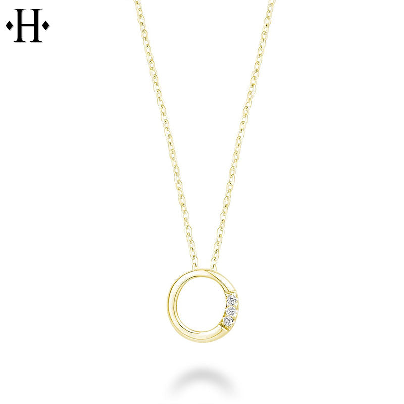 10kt Natural Diamond Initial Pendants