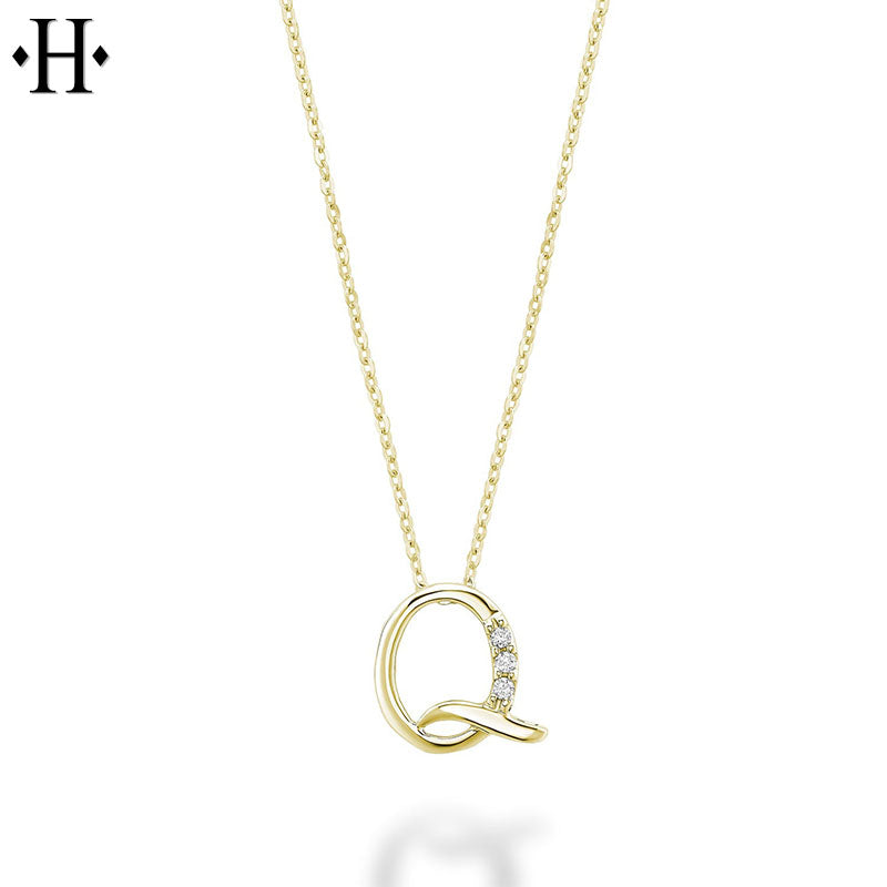10kt Natural Diamond Initial Pendants