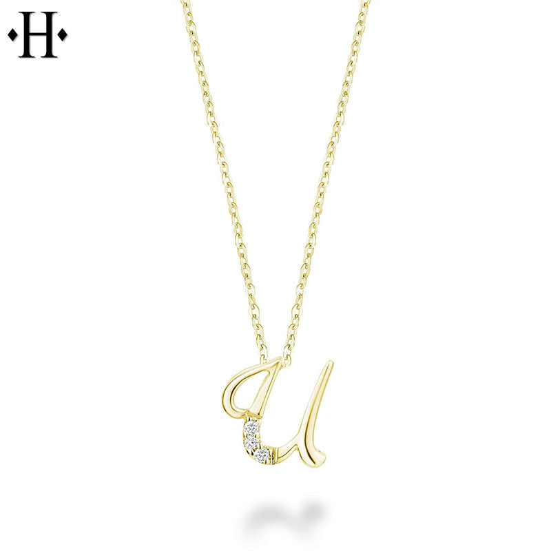 10kt Natural Diamond Initial Pendants