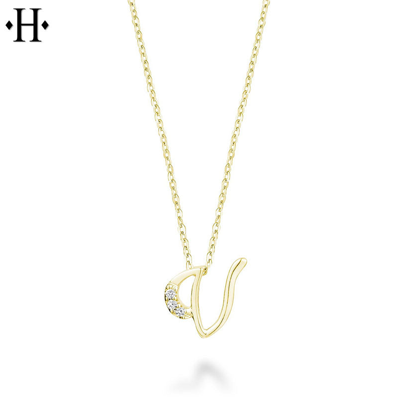 10kt Natural Diamond Initial Pendants