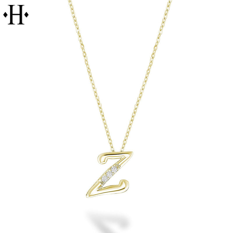 10kt Natural Diamond Initial Pendants