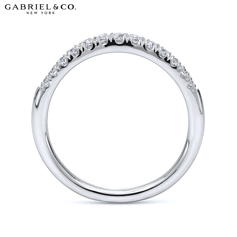 0.25ctw Natural Diamond French U-Pavé Curved Ring 1.8mm