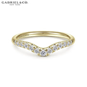 14kt Curved French Pavé Diamond Ring 1.8mm
