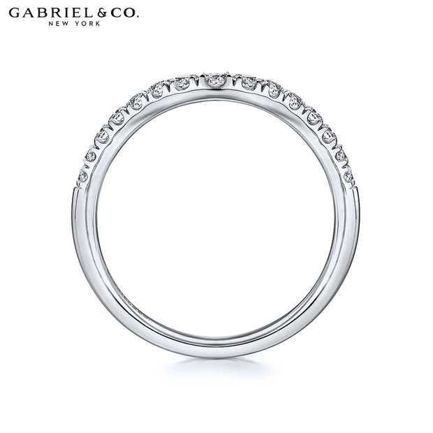 14kt Curved French Pavé Diamond Ring 2.0mm