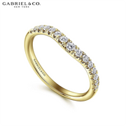 14kt Curved French Pavé Diamond Ring 2.0mm