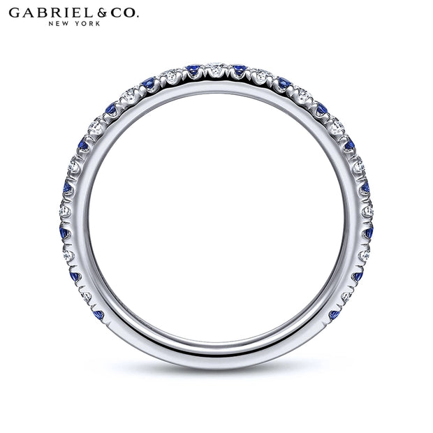 14kt French Pavé Sapphire & Diamond Ring 1.9mm