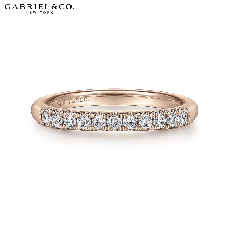 0.25ctw Natural Diamond French U-Pavé Ring 2.4mm