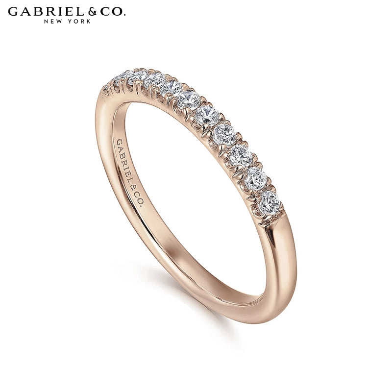0.25ctw Natural Diamond French U-Pavé Ring 2.4mm