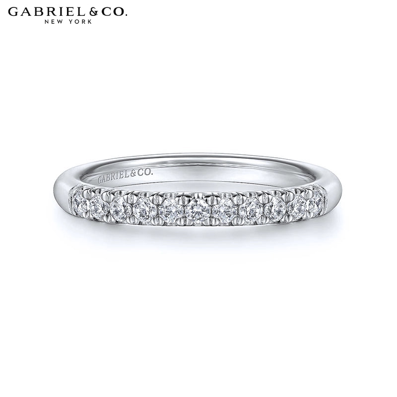 0.25ctw Natural Diamond French U-Pavé Ring 2.4mm