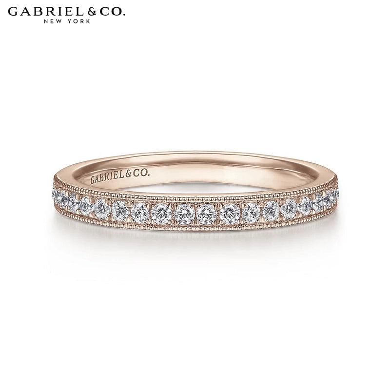 0.25ctw Natural Diamond Vintage Milgrain Ring 2.3mm