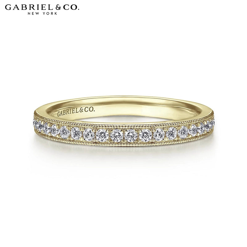0.25ctw Natural Diamond Vintage Milgrain Ring 2.3mm
