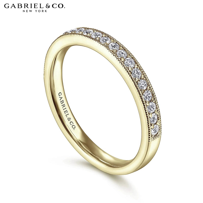 0.25ctw Natural Diamond Vintage Milgrain Ring 2.3mm
