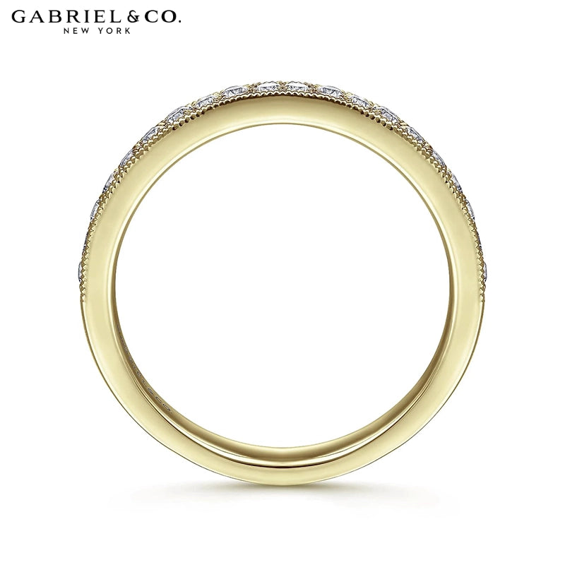 0.25ctw Natural Diamond Vintage Milgrain Ring 2.3mm