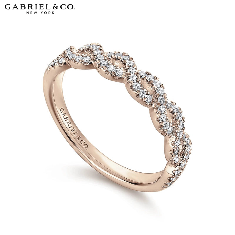 0.20ctw Natural Diamond Twist French Pavé Ring 3.8mm