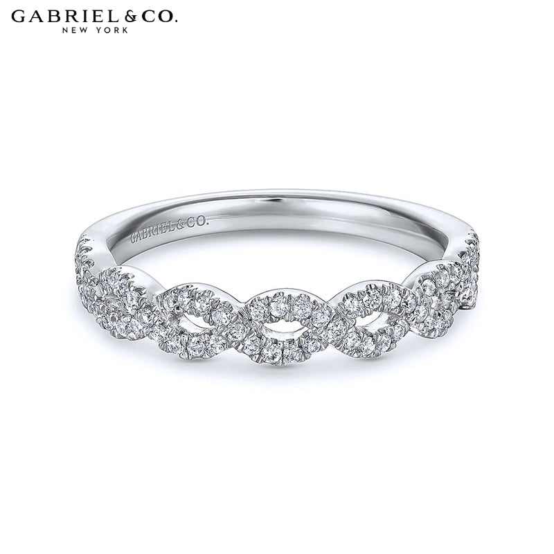 0.20ctw Natural Diamond Twist French Pavé Ring 3.8mm