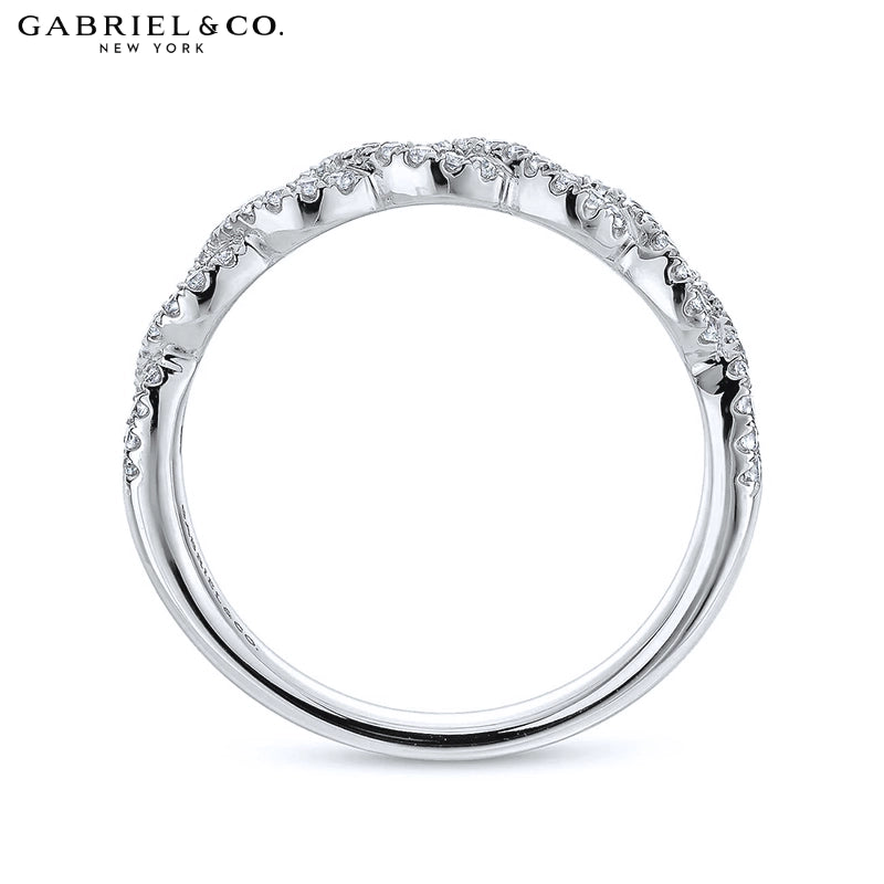 0.20ctw Natural Diamond Twist French Pavé Ring 3.8mm
