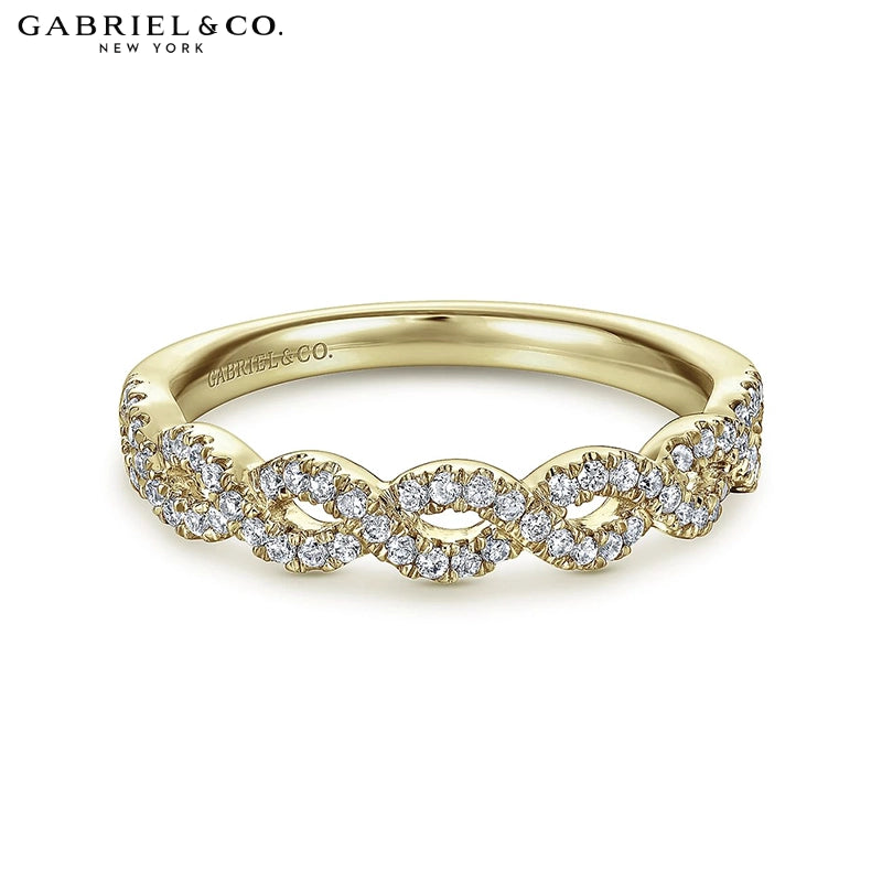 0.20ctw Natural Diamond Twist French Pavé Ring 3.8mm