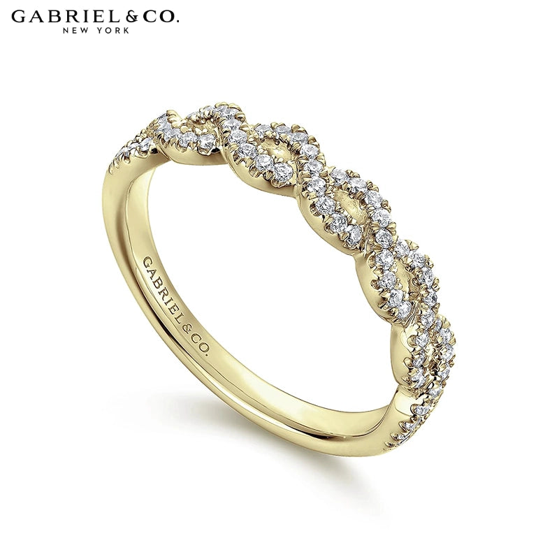 0.20ctw Natural Diamond Twist French Pavé Ring 3.8mm
