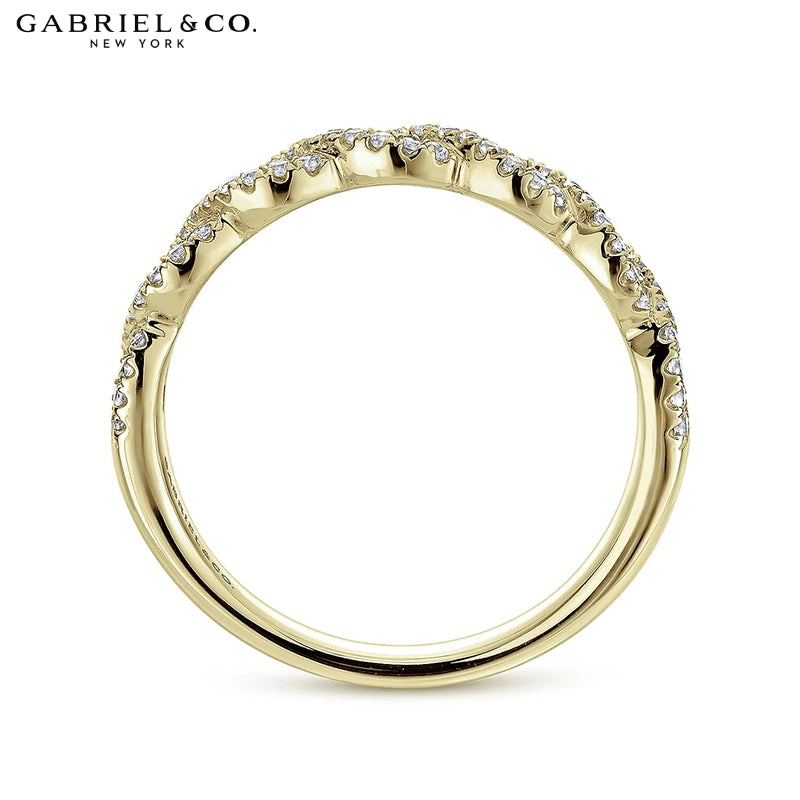 0.20ctw Natural Diamond Twist French Pavé Ring 3.8mm