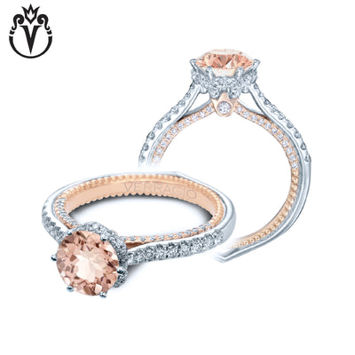 7.0mm Round Morganite & Diamond Ring