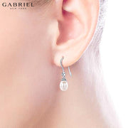 14kt Pearl & Diamond Drop Earrings