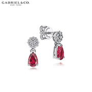 14kt Ruby & Diamond Drop Earrings