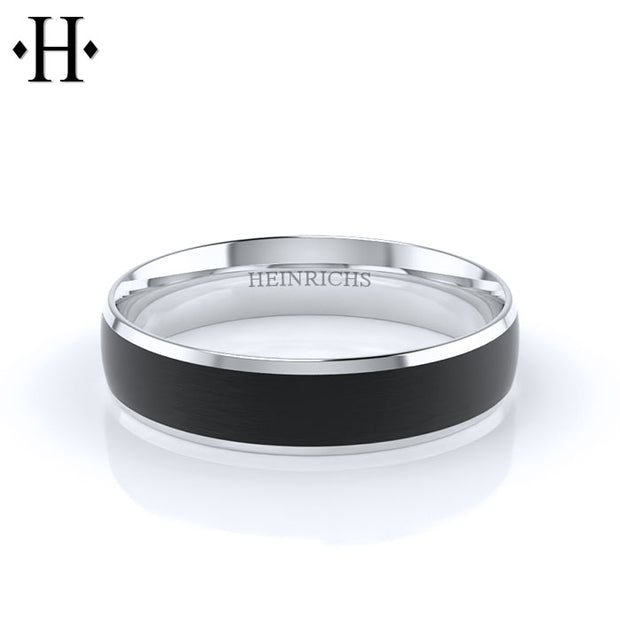 6mm Black Carbon Fiber & Solid Gold Ring