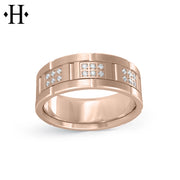 Diamond Solid Gold Ring 8mm