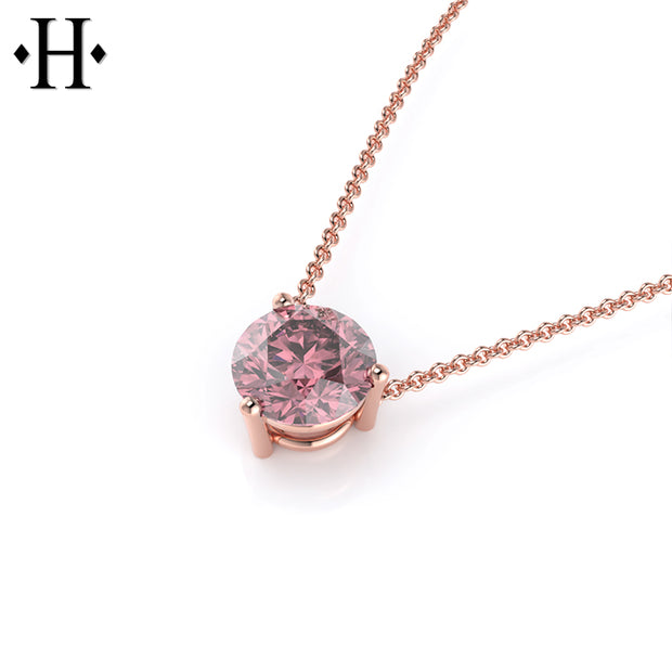 14kt 1.00cts Lab Grown Pink Diamond Necklace Essentials