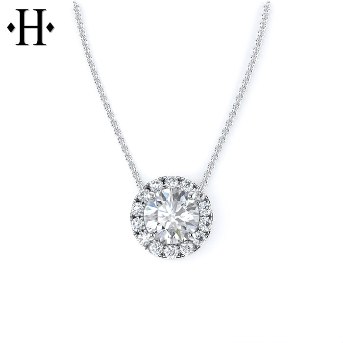 14kt Lab Grown Diamond Halo Essentials Necklace
