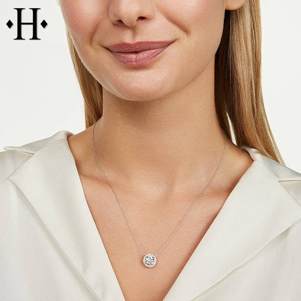 14kt Lab Grown Diamond Halo Essentials Necklace