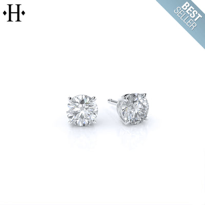 14kt 1.25cts Classic Set Lab Grown Diamond Earrings