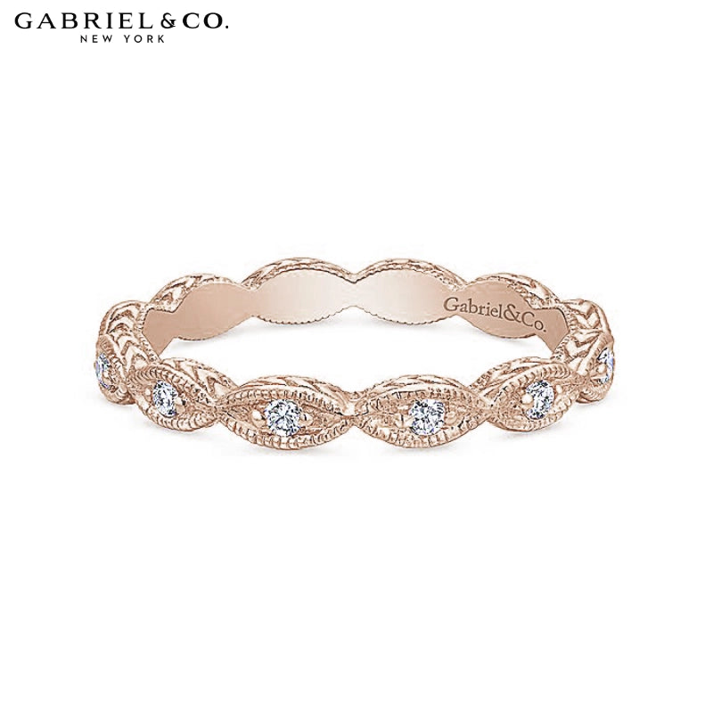 0.11ctw Natural Diamond Vintage Milgrain Ring 2.7mm