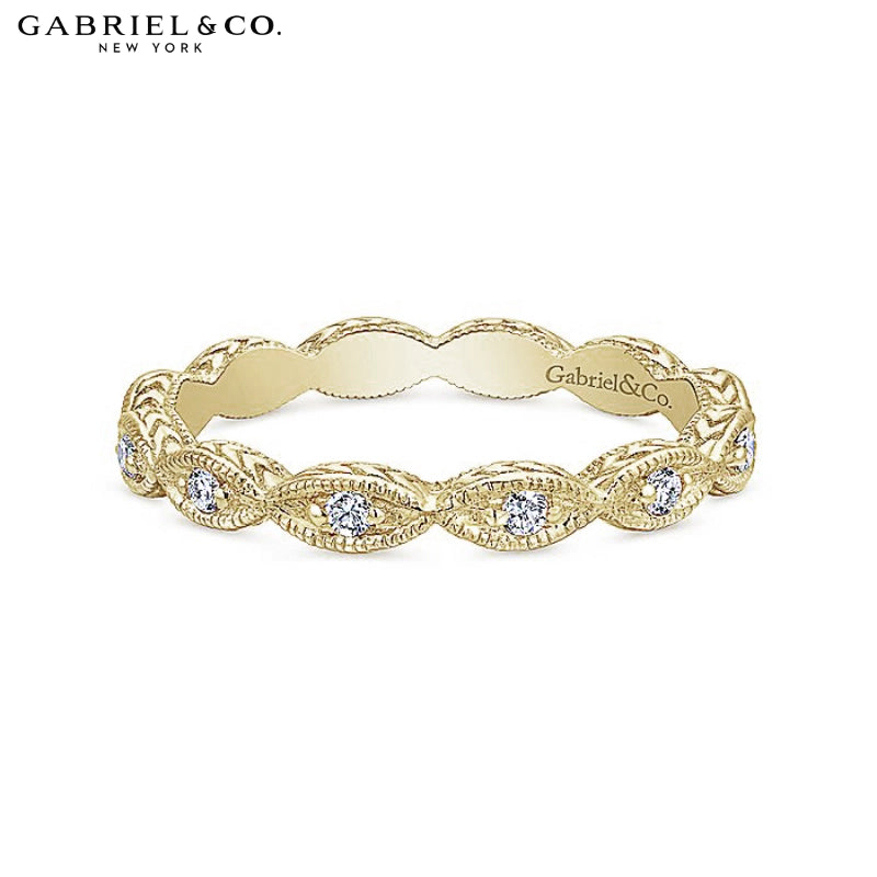 0.11ctw Natural Diamond Vintage Milgrain Ring 2.7mm