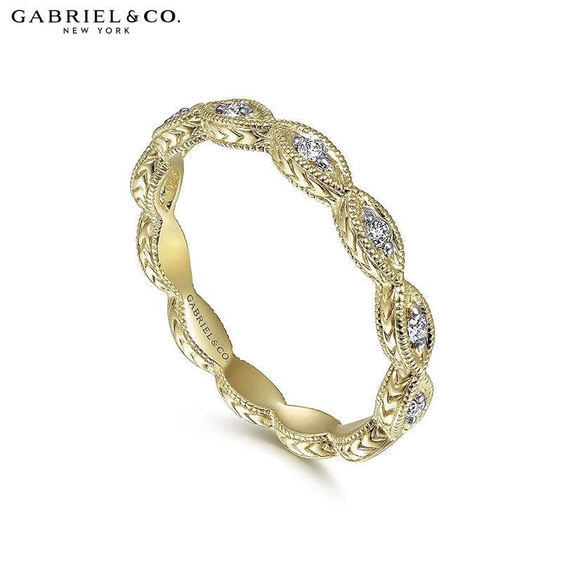 0.11ctw Natural Diamond Vintage Milgrain Ring 2.7mm