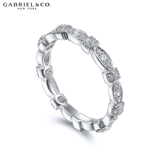 14kt Geometric Diamond Stackable Ring