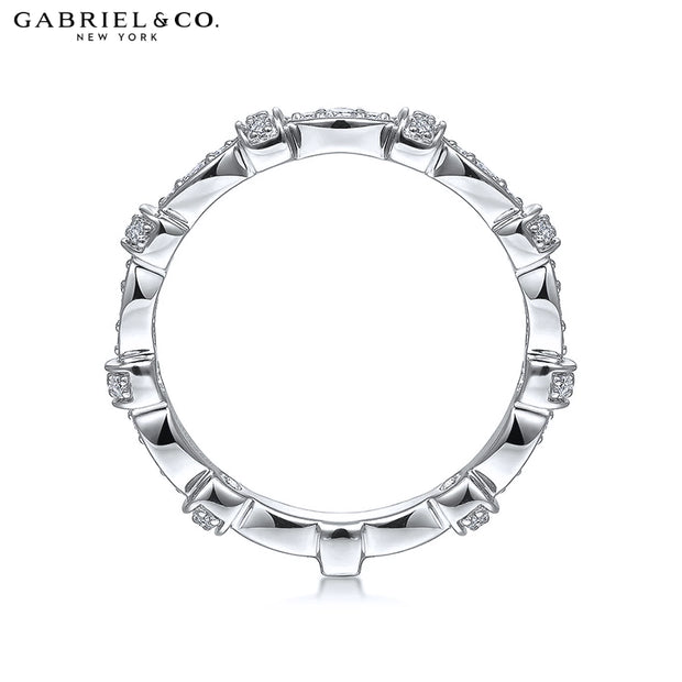 14kt Geometric Diamond Ring 3.1mm