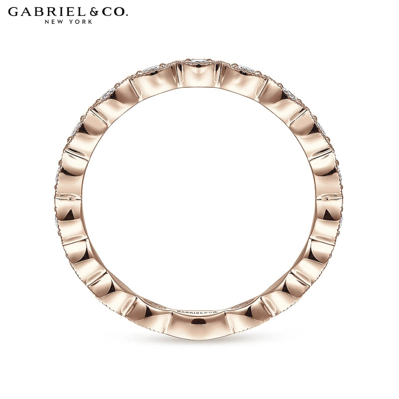 0.25ctw Natural Diamond Vintage Milgrain Ring 2.5mm