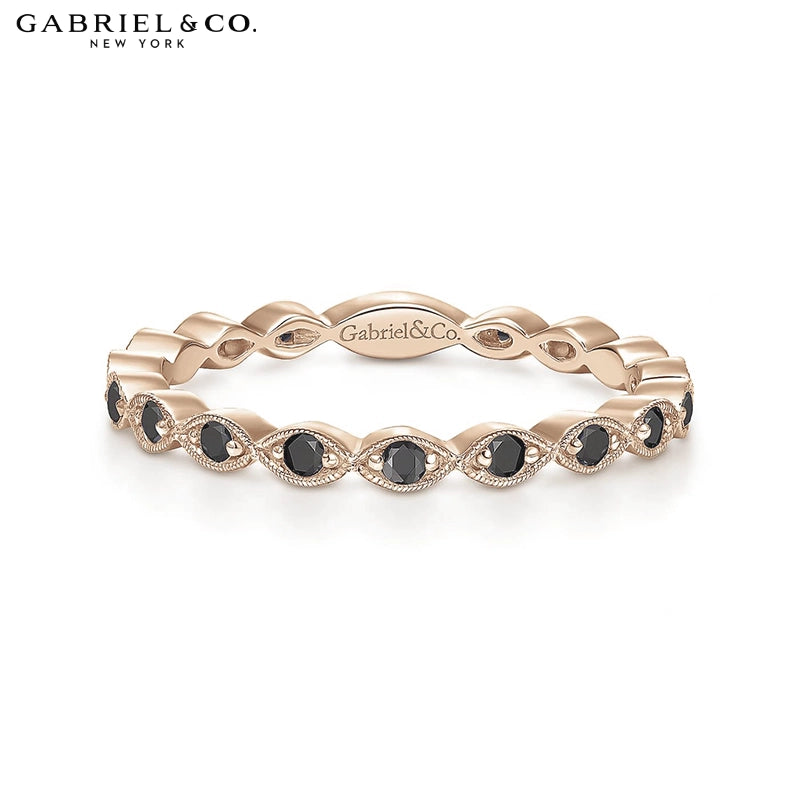 Black Diamond Vintage Milgrain Ring 2.5mm