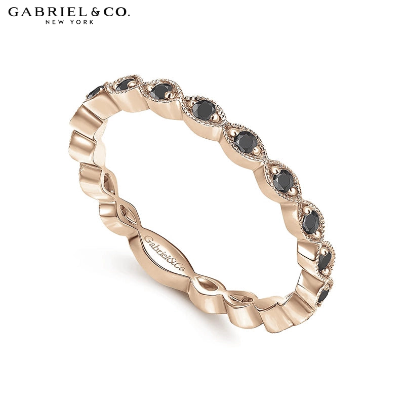 Black Diamond Vintage Milgrain Ring 2.5mm