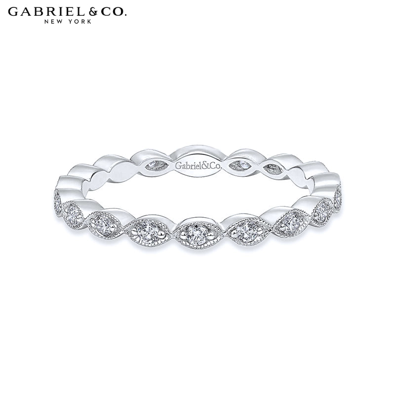 0.25ctw Natural Diamond Vintage Milgrain Ring 2.5mm