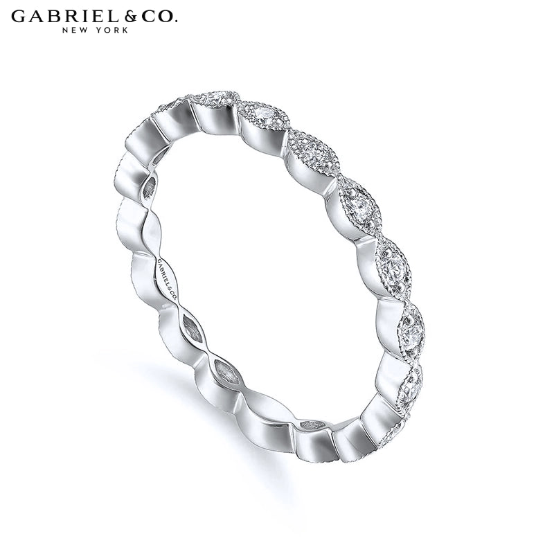 0.25ctw Natural Diamond Vintage Milgrain Ring 2.5mm