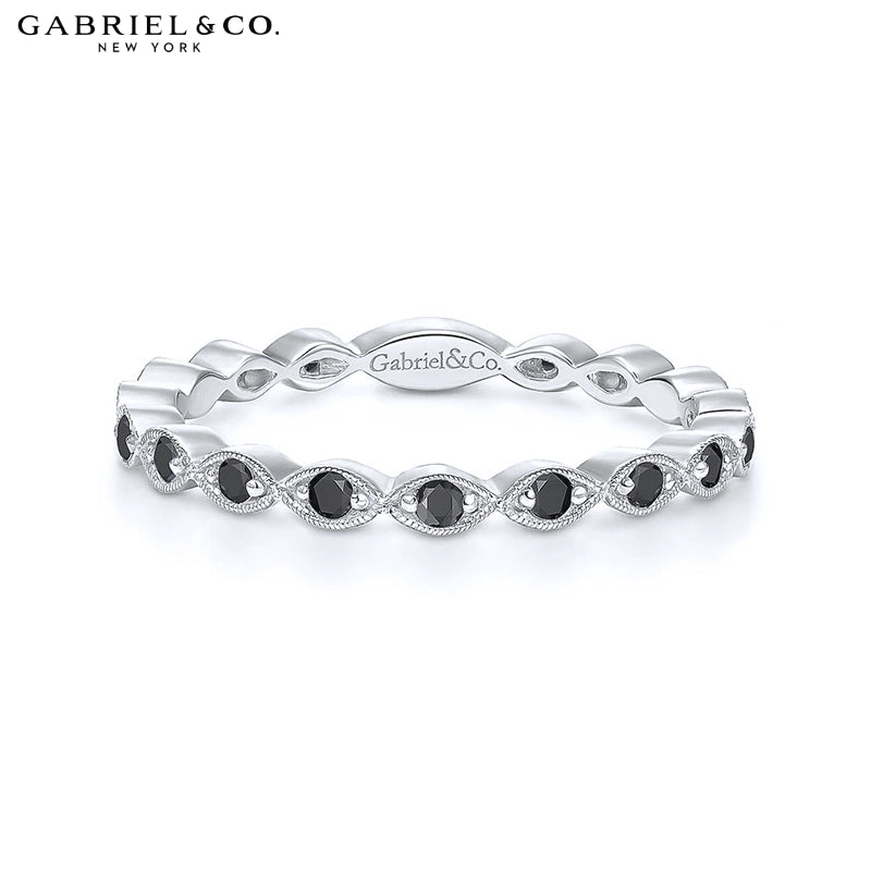 Black Diamond Vintage Milgrain Ring 2.5mm