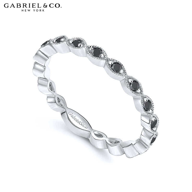 Black Diamond Vintage Milgrain Ring 2.5mm