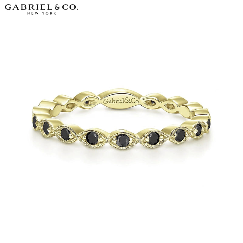 Black Diamond Vintage Milgrain Ring 2.5mm