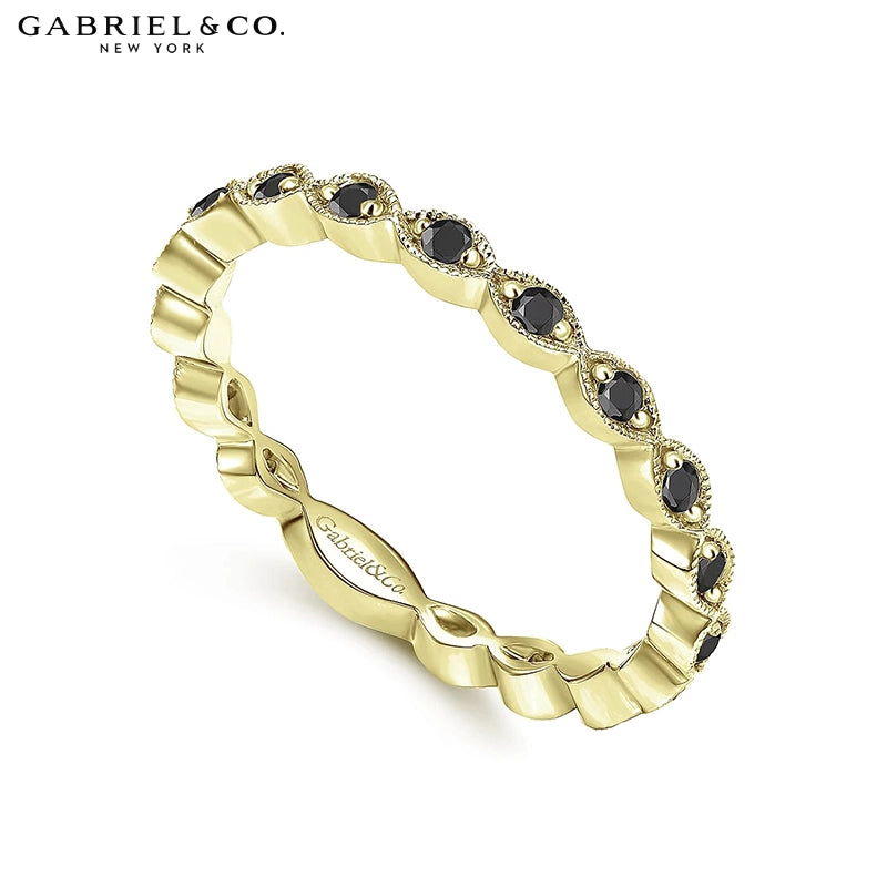 Black Diamond Vintage Milgrain Ring 2.5mm
