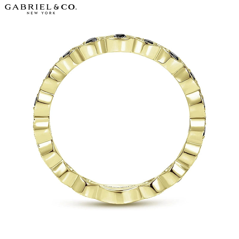 Black Diamond Vintage Milgrain Ring 2.5mm