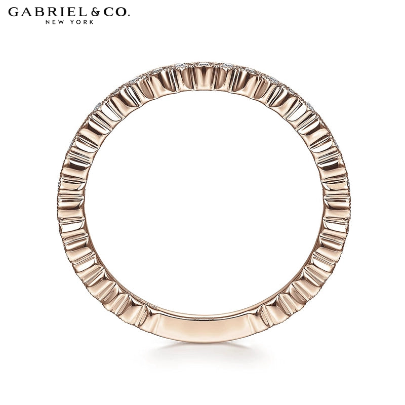0.07ctw Natural Diamond Vintage Milgrain Ring 1.7mm