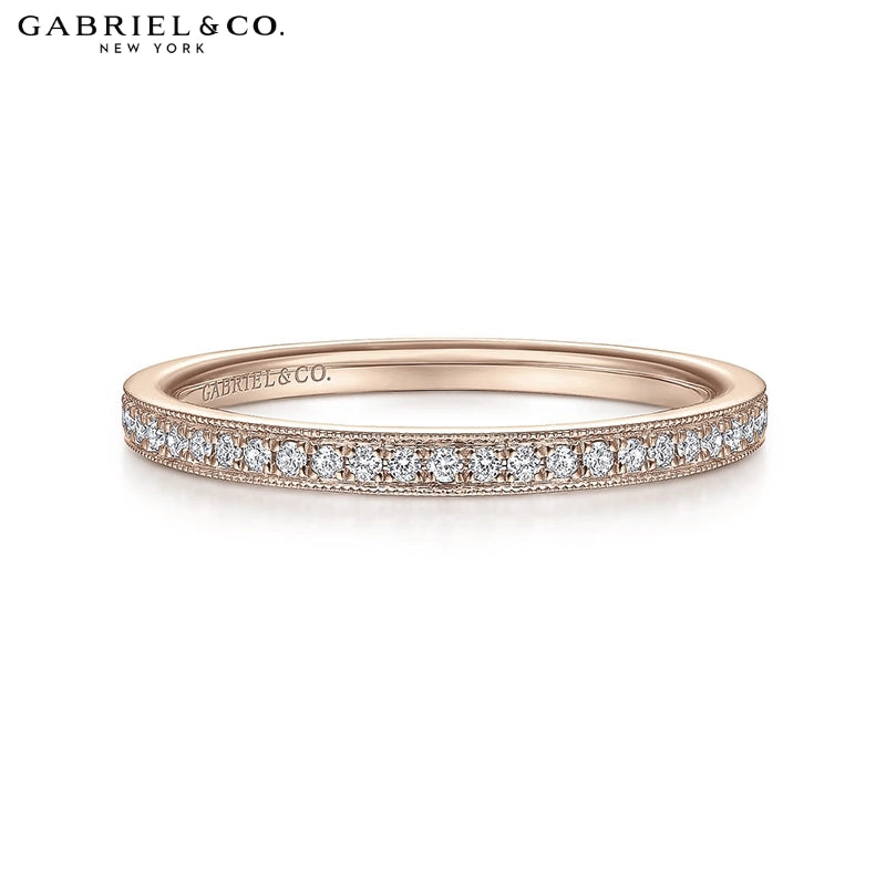 0.12ctw Natural Diamond Vintage Milgrain Ring 2.0mm