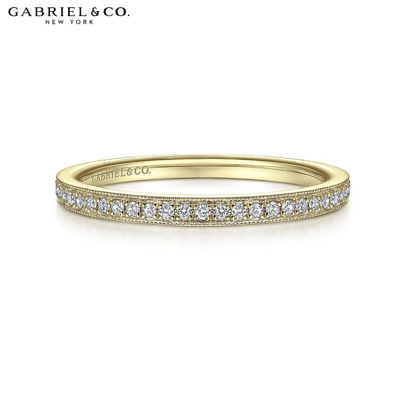 0.12ctw Natural Diamond Vintage Milgrain Ring 2.0mm